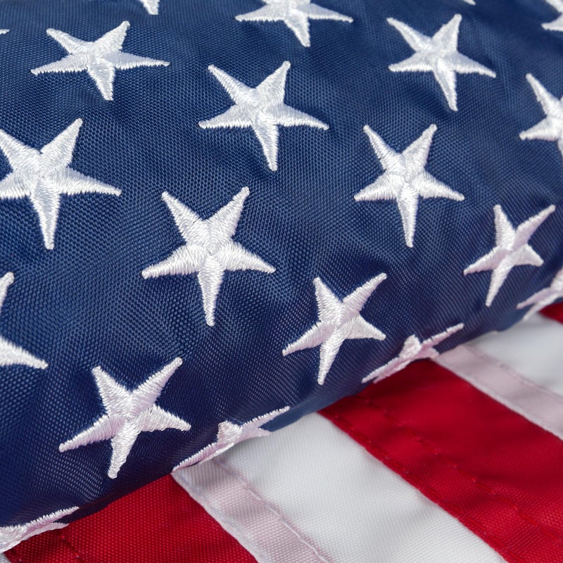 HOOSUN Small American Flags,12.5 x 18 Inch Boat Flag Heavy Duty Nylon With 2 Brass Grommets Embroidered Stars,Patriotic Presidents Day Decorations American Flag for Boat,Small USA Flags for Bike,Car - Image 1
